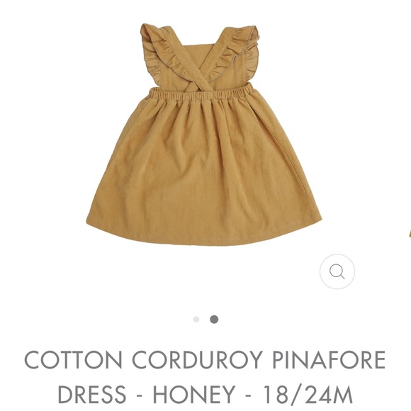 NWT 18-24 month Angel Dear COTTON CORDUROY PINAFORE DRESS - HONEY - Picture 2 of 3